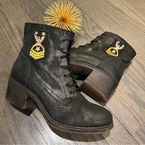 Rebels Combat Military Style Boot Moto Womens Black Size 9.5